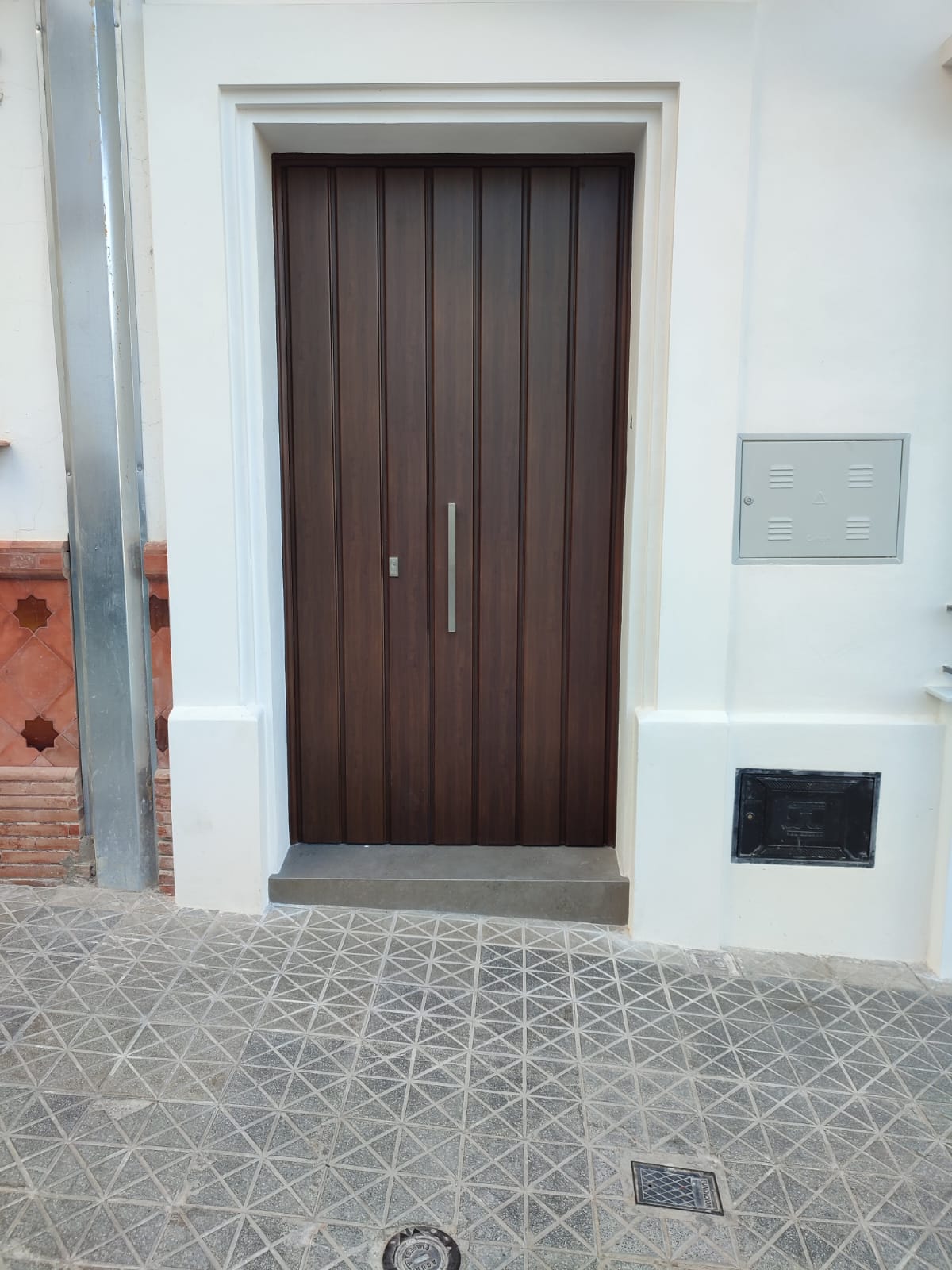 Puerta de Entrada de Aluminio Imitación Madera